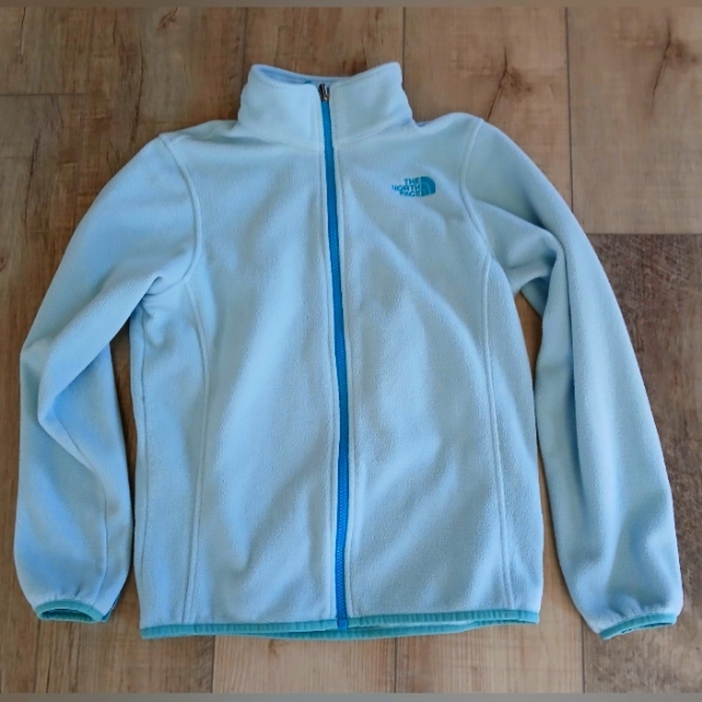 The North Face Zip Up Trim Fleece Jacket Girls Size L (14-16)